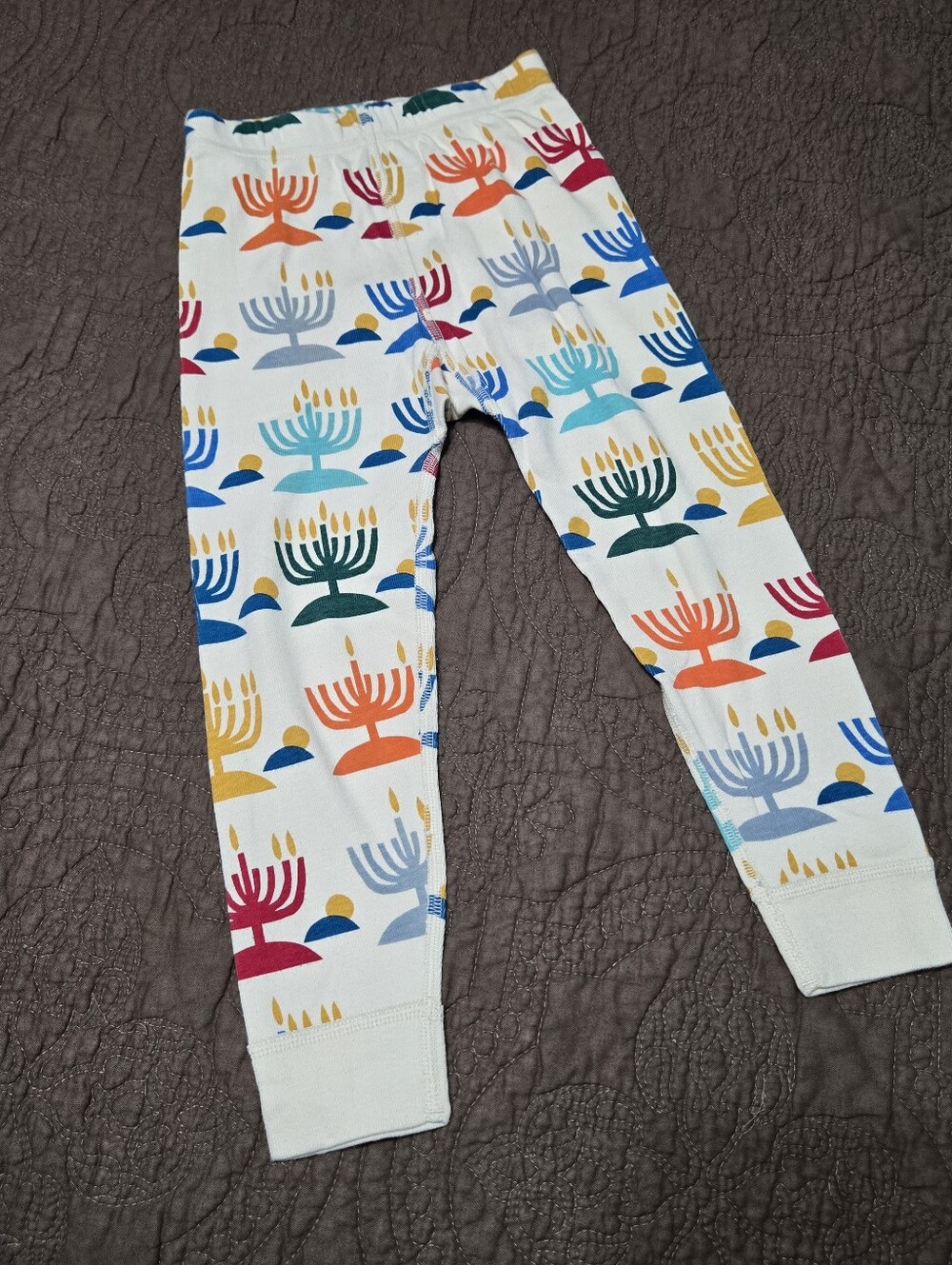 Hanna Anderson Hannukah Pajama Pant Festive Menorah Toddler PJ Bottoms  90 cm 3T